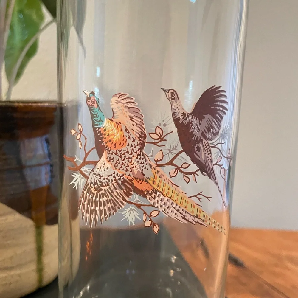 Vintage Mid Century Martini Pitcher – Pheasants in Flight